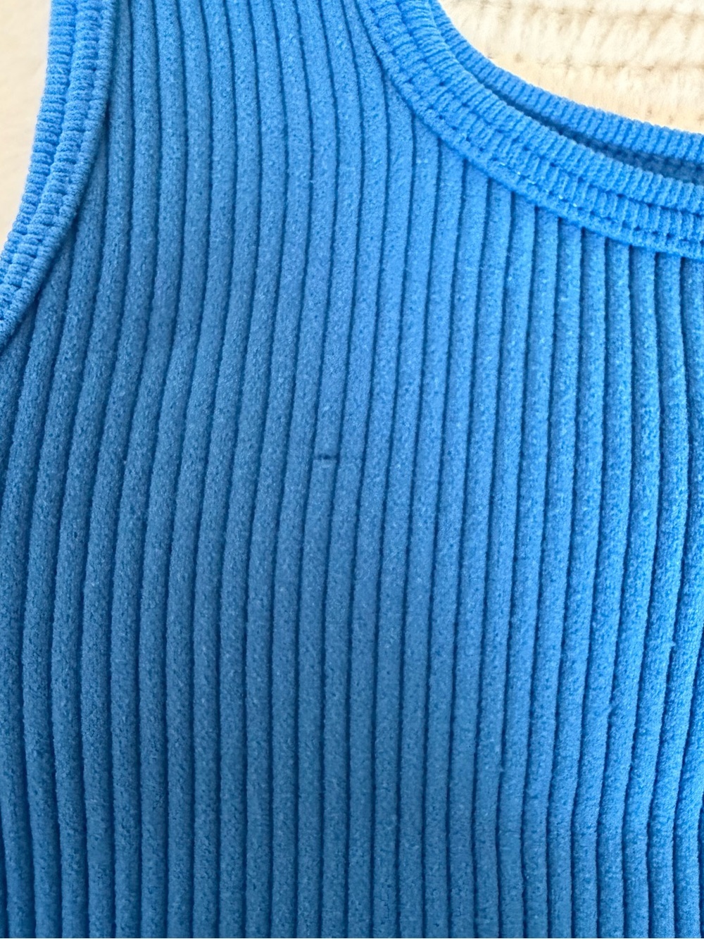 Zara Blue Ribbed Crop Top - Picture 4 of 5
